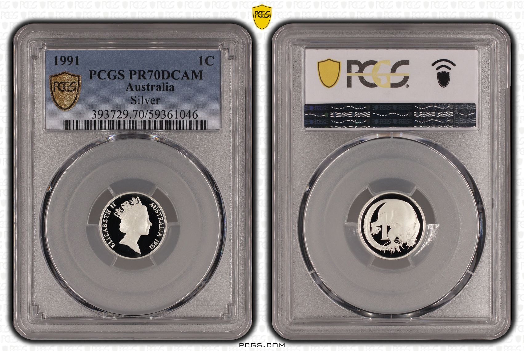 Silver, One Cent, 1991, PCGS PR70DCAM