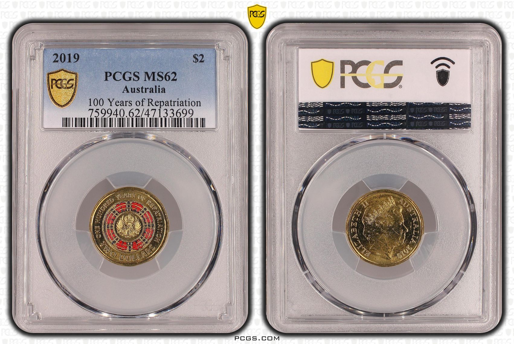 Elizabeth II, 100 Years of Repatriation, Two Dollar, 2019, PCGS MS62