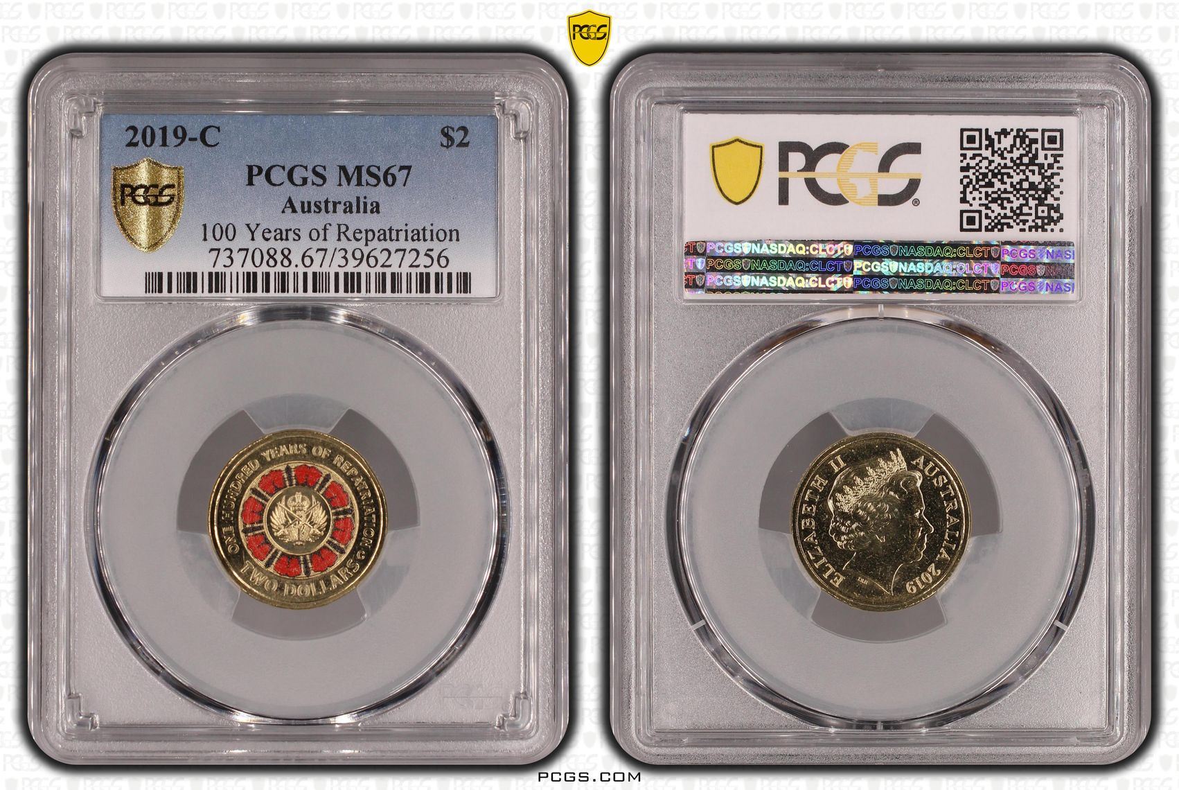 100 Years of Repatriation Colorized , Two Dollar, 2019-C, PCGS MS67