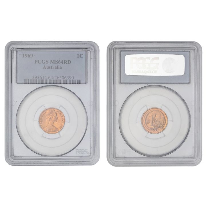 Elizabeth II, One Cent, 1969, PCGS MS64RD