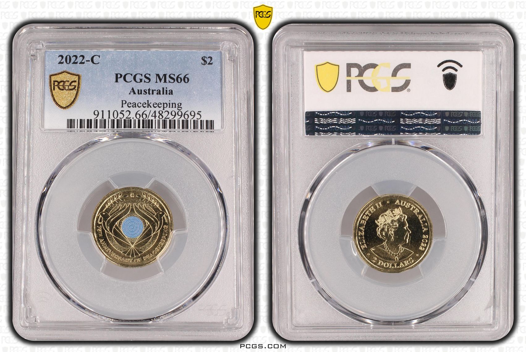 Elizabeth II, Peacekeeping Colorized, Two Dollar, 2022-C, PCGS MS66