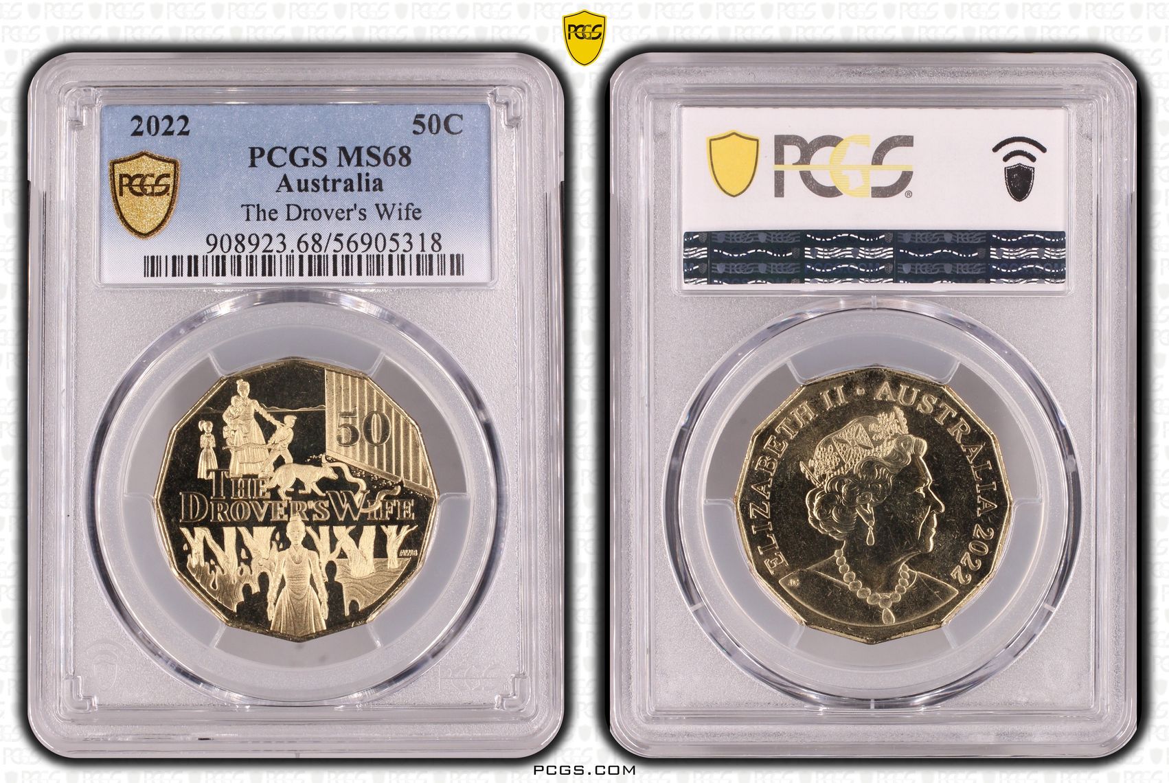 The Drover's Wife, POP 17/0, Fifty Cent, 2022, PCGS MS68