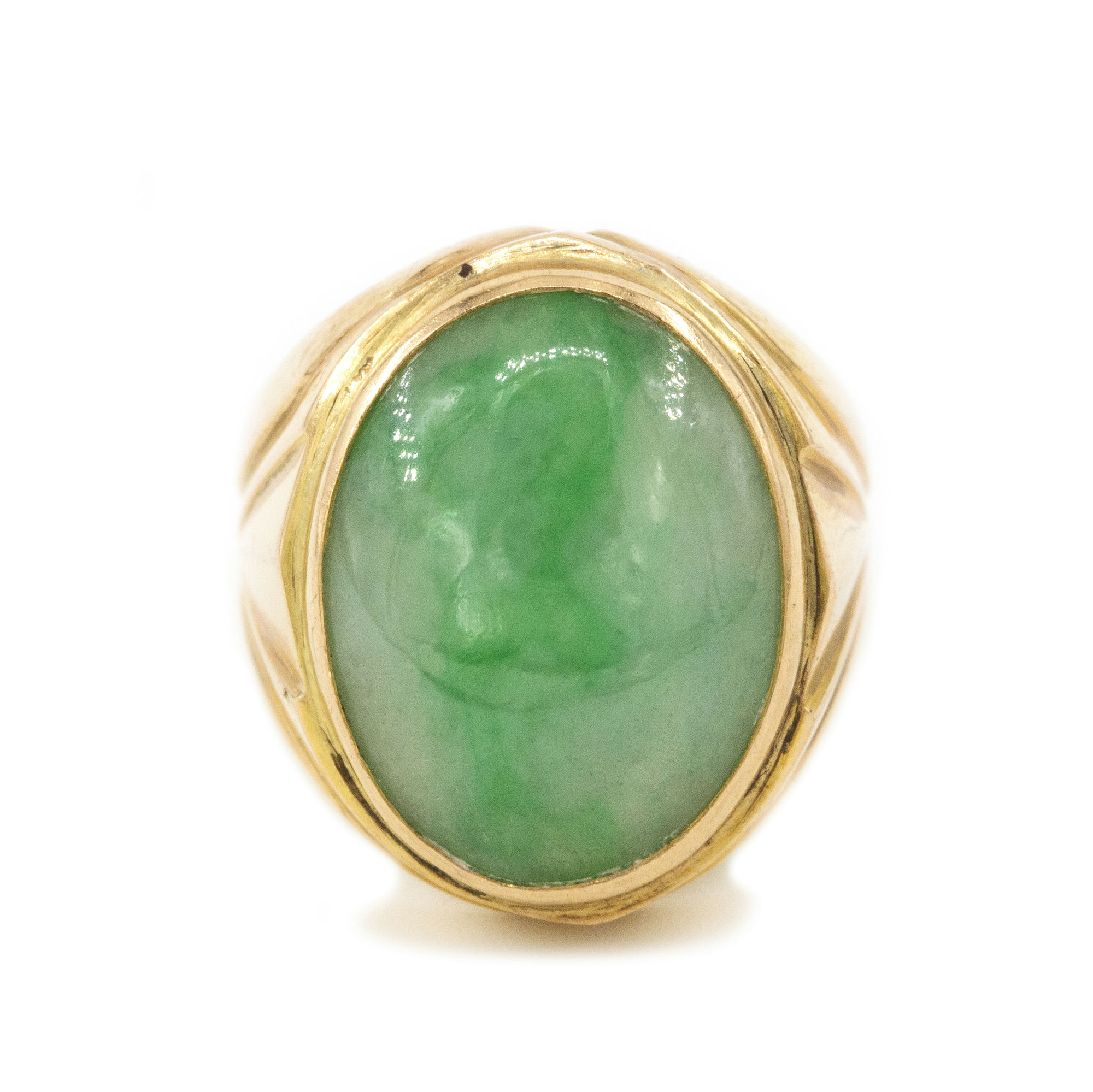 Jade Signet Ring 18ct Gold,