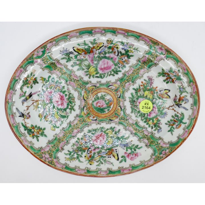 Antique Chinese Rose Medallion Small Platter 10''