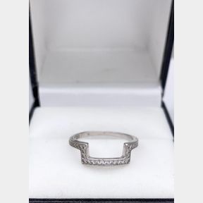 Stepped 925 Silver Eternity CZ Ring - 1/38g - Size L - 50693/309