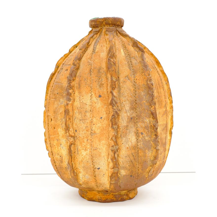 Mutsuo Yanagihara Sculptural Stoneware Melon Vase 11''x8''