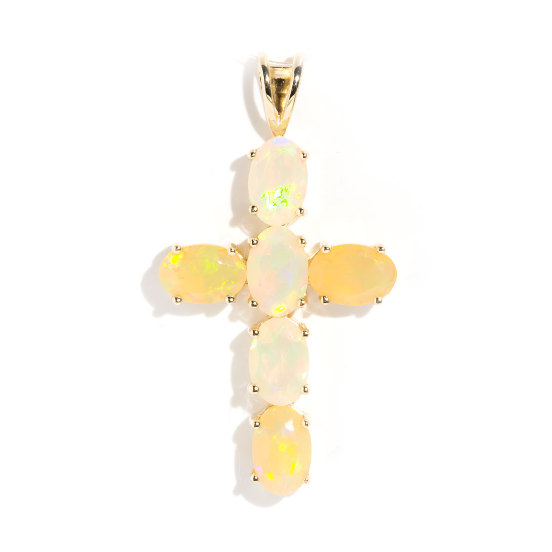 2511 · Ethiopian Opal Cross Pendant