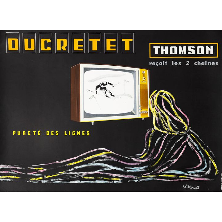 Ducretet Thompson, 'Skier on Tv' by Bernard Villemot