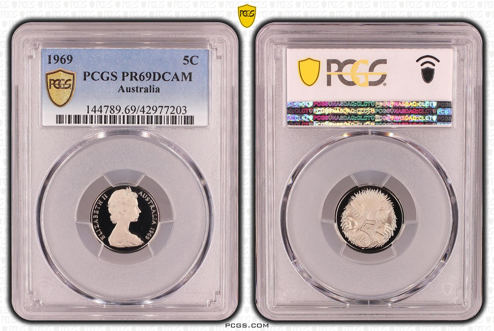 1969 Australian Five Cent, 5c Proof PCGS - PR69DCAM -203