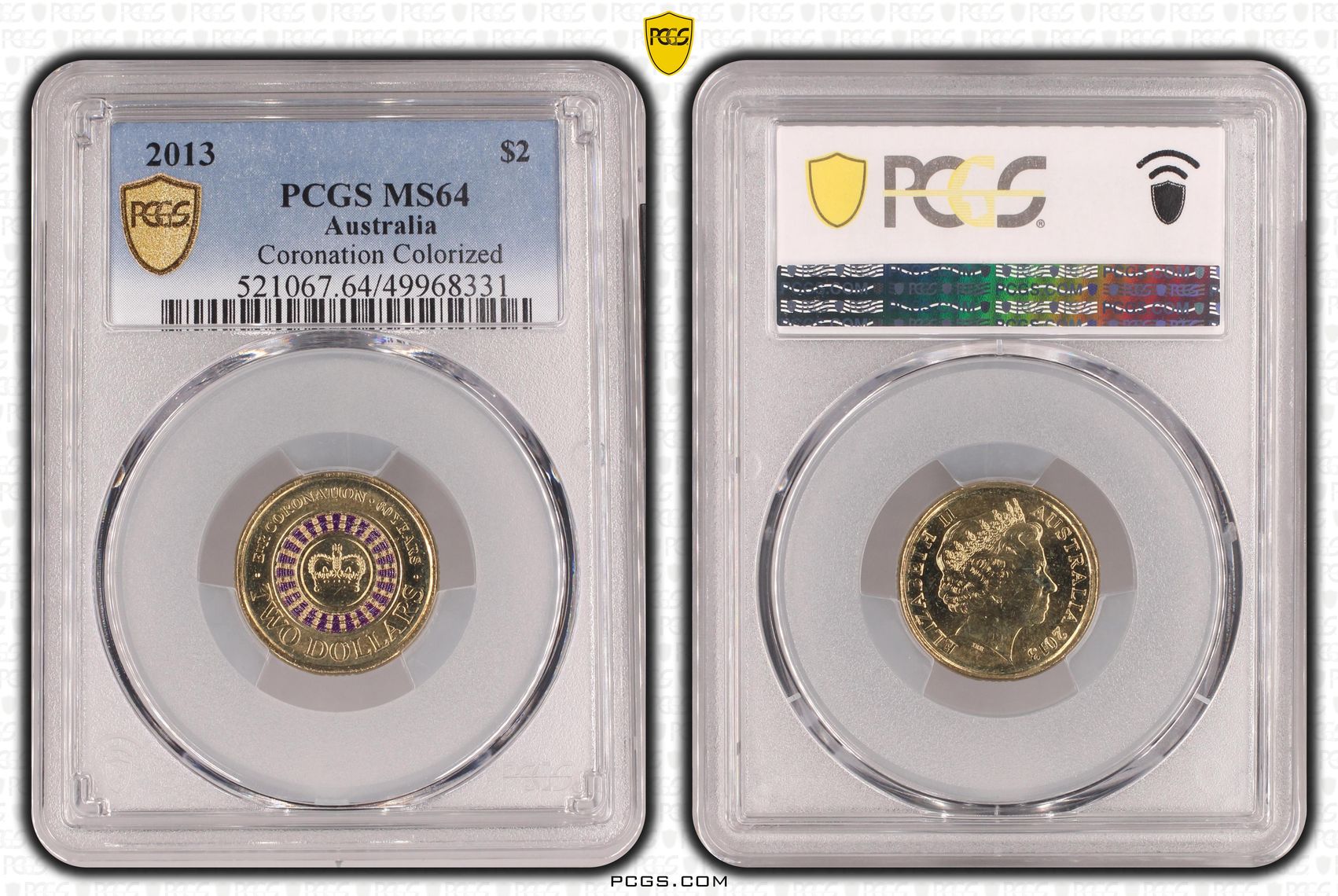 Coronation Colorized, Two Dollar, 2013, PCGS MS64