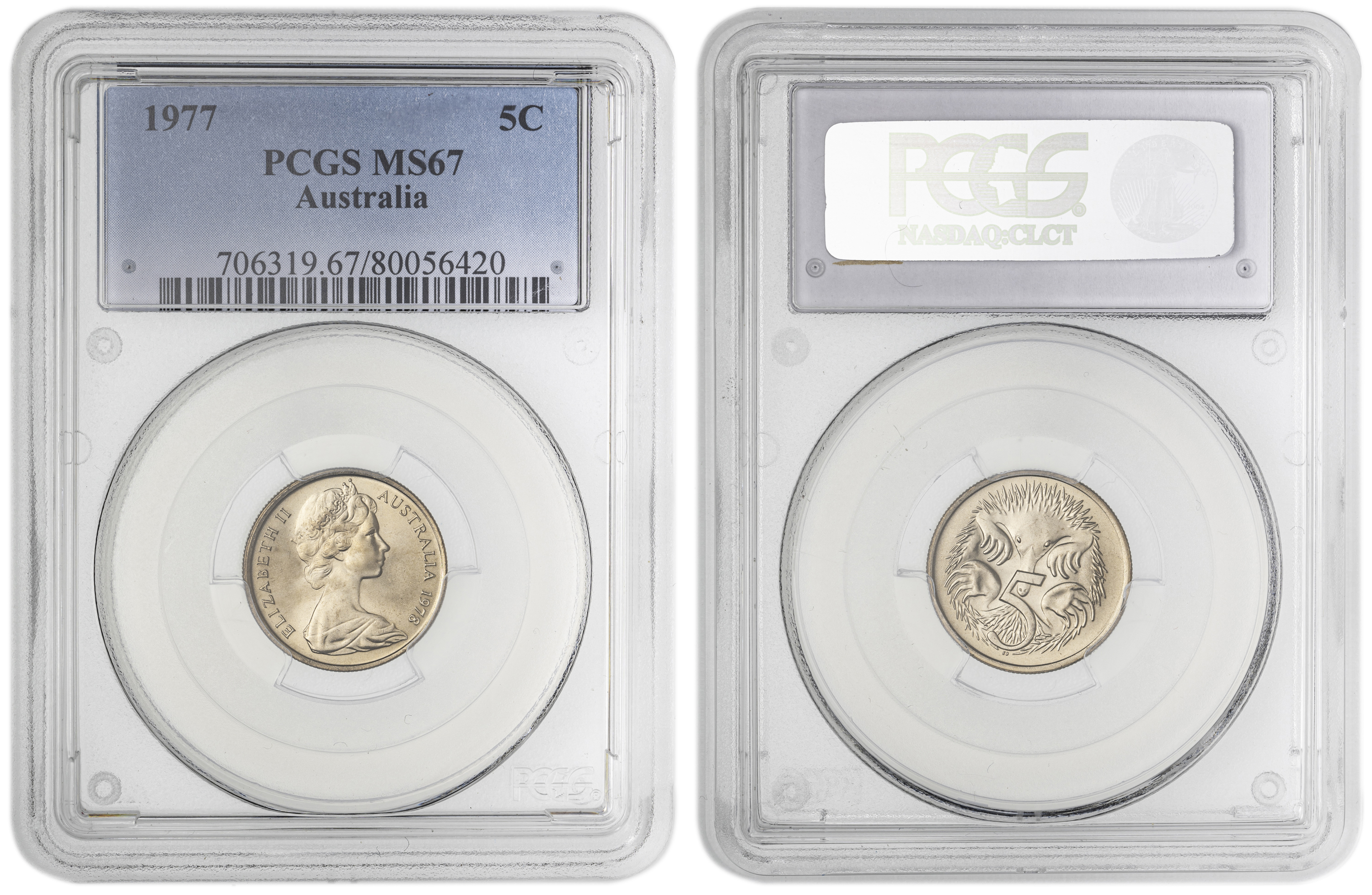 Five Cent, 1977, PCGS MS67