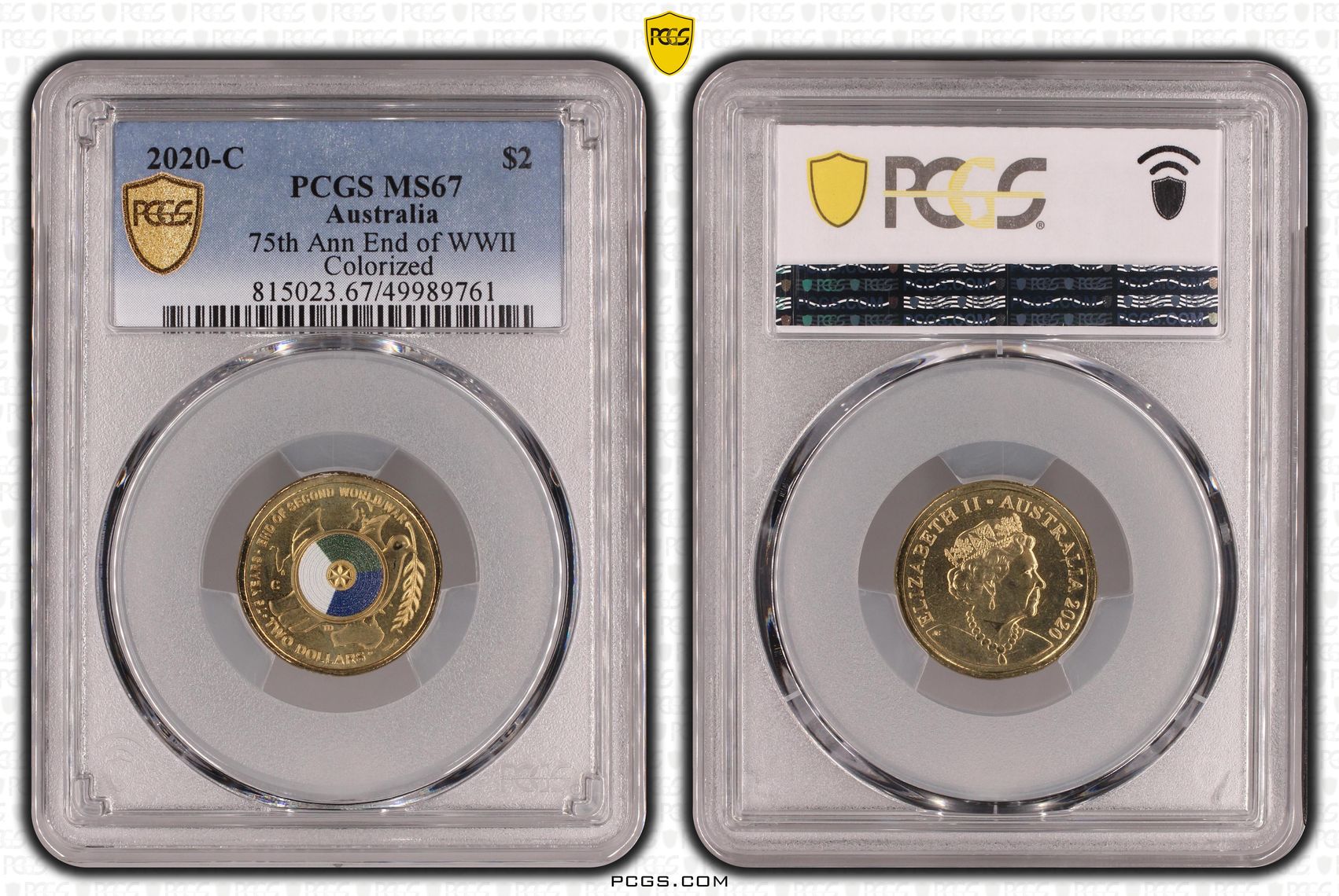 75th Ann End of WWII Colourised, Two Dollar, 2020-C, PCGS MS67