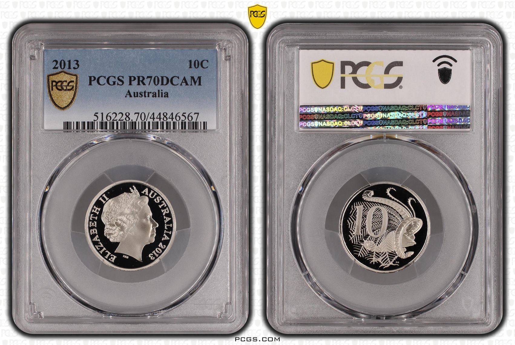 455 · 2013 Australia Ten Cent, 10c PCGS - PR70DCAM POP 60/0 -567
