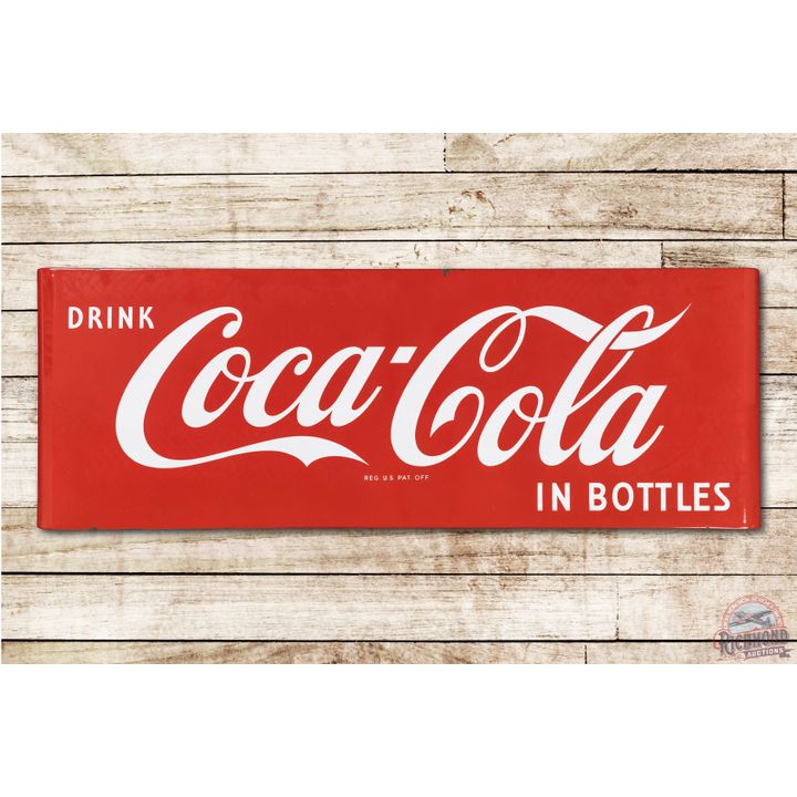 5' Drink Coca Cola In Bottles Porcelain Sled Sign
