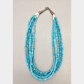Five Strand Sleeping Beauty Turquoise Necklace