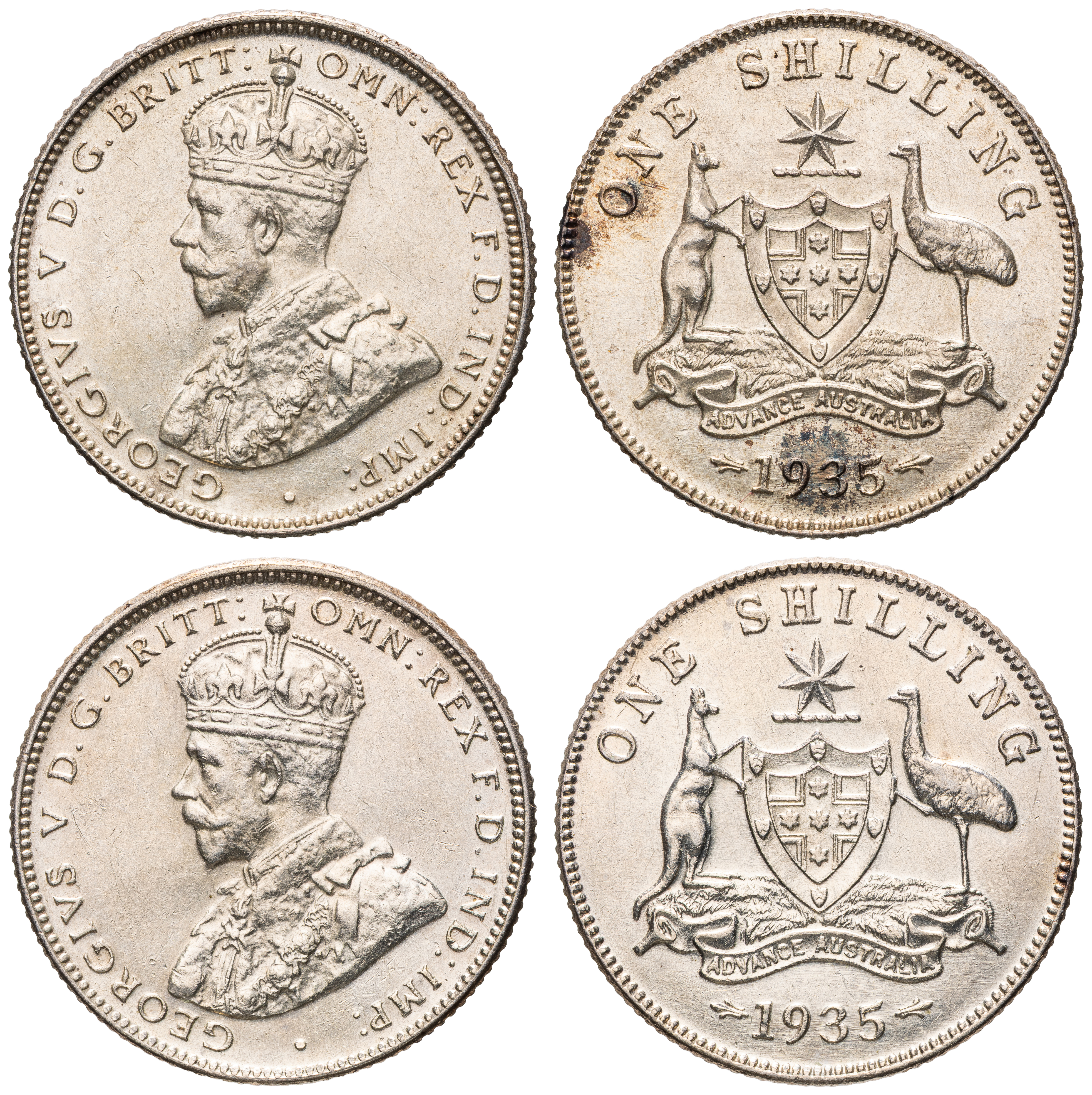 George V, Shilling, 1935, aUNC