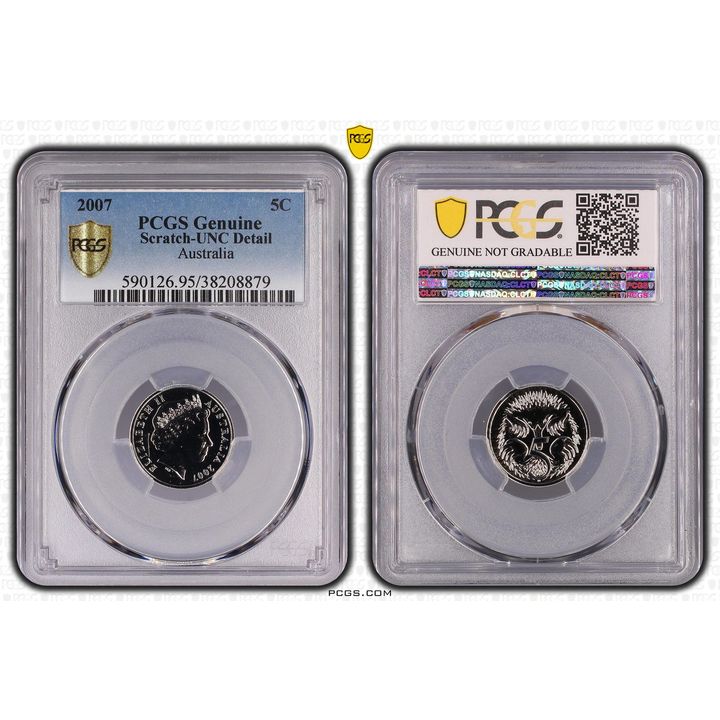 Elizabeth II, Five Cent, 2007, PCGS Genuine  - UNC Details (95 - Scratch)
