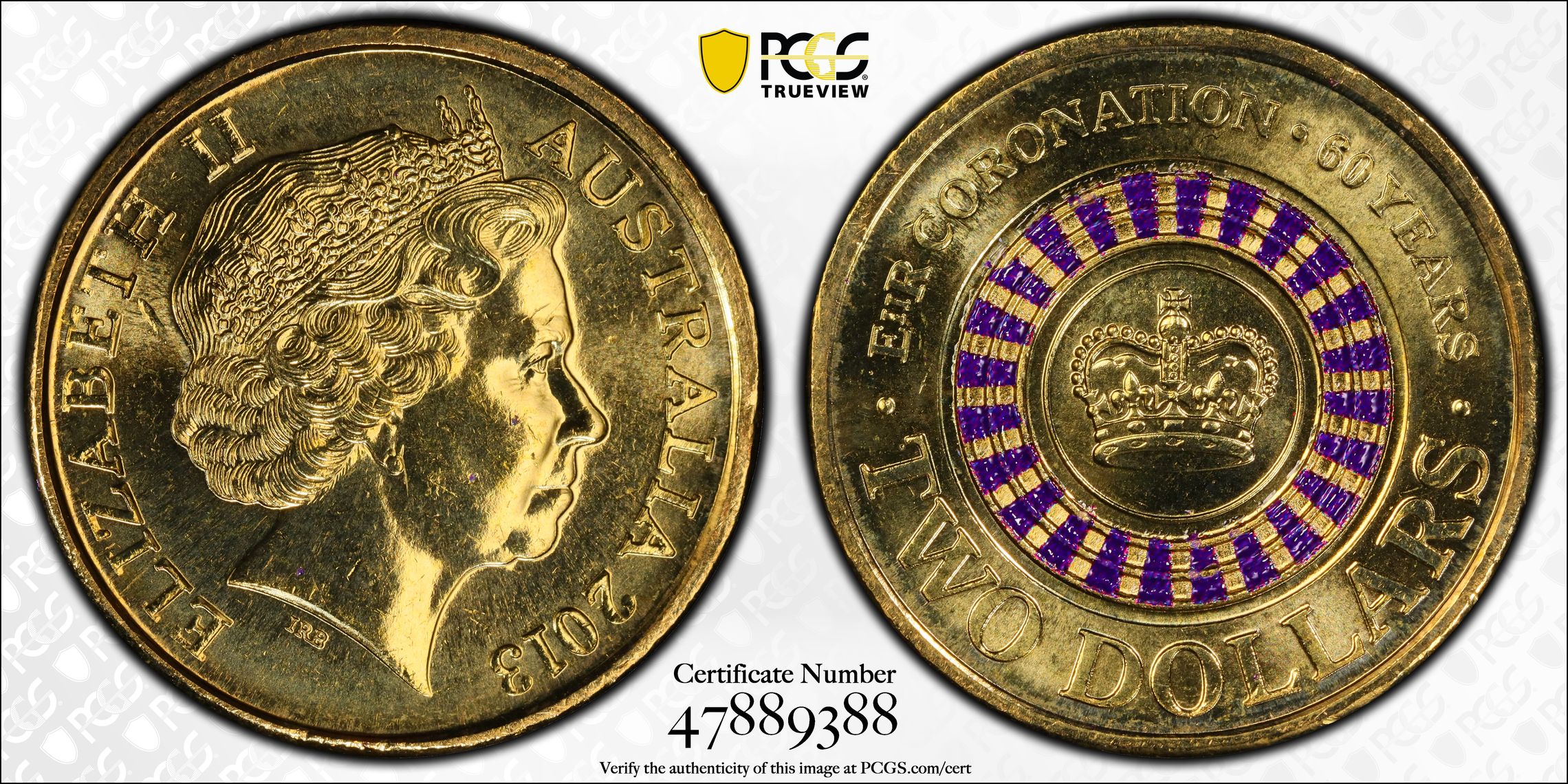 Coronation Colorized, Two Dollar, 2013, PCGS MS65