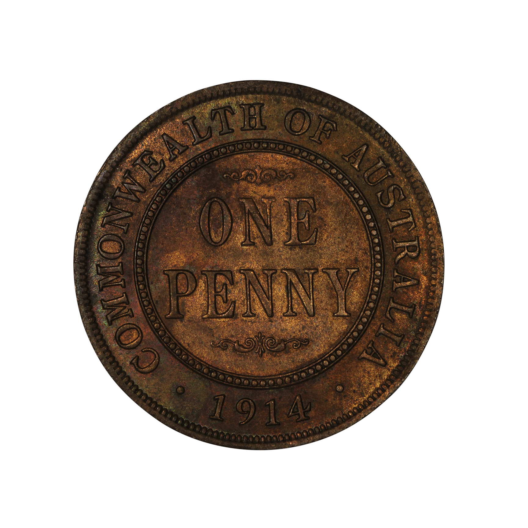 George V, Penny, 1914, UNC