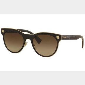 VERSACE MOD 2198 1252/13 HAVANA GOLD FRAME BROWN GRADIENT LENS SUNGLASSES - 52055/31010