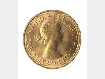 1958 Queen Elizabeth II Pre-Decimal Gold Sovereign.