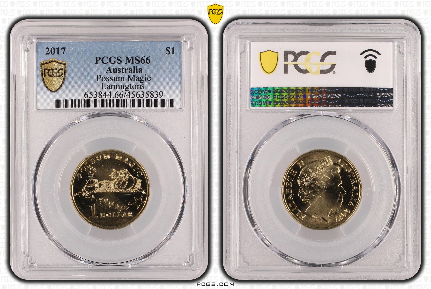 Possum Magic Lamingtons , One Dollar, 2017, PCGS MS66