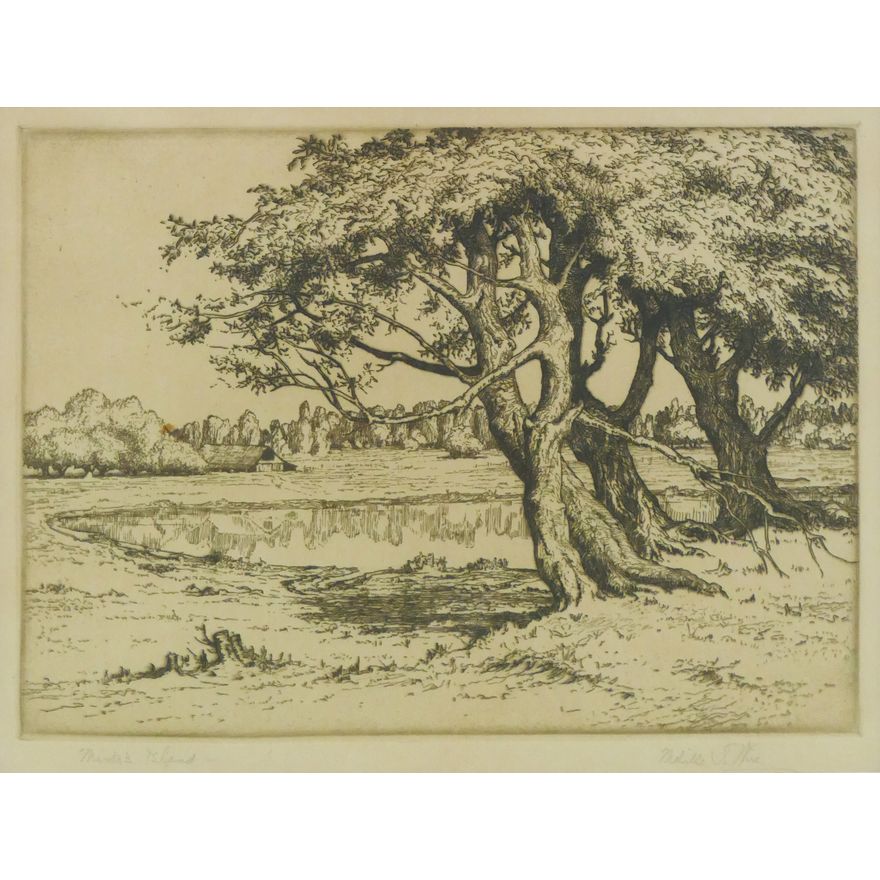 Melville Wire 'Minto's Island' Etching.
