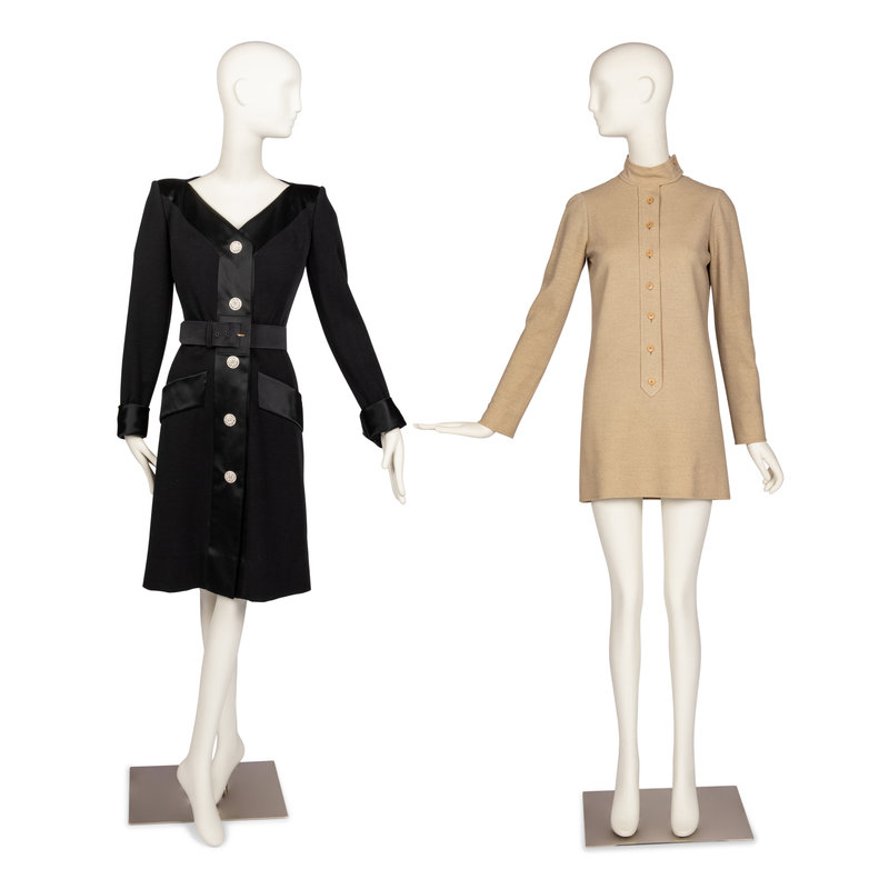 Two Designer Dresses: One Haute Couture Yves Saint Laurent, One Givenchy, 1960-80s