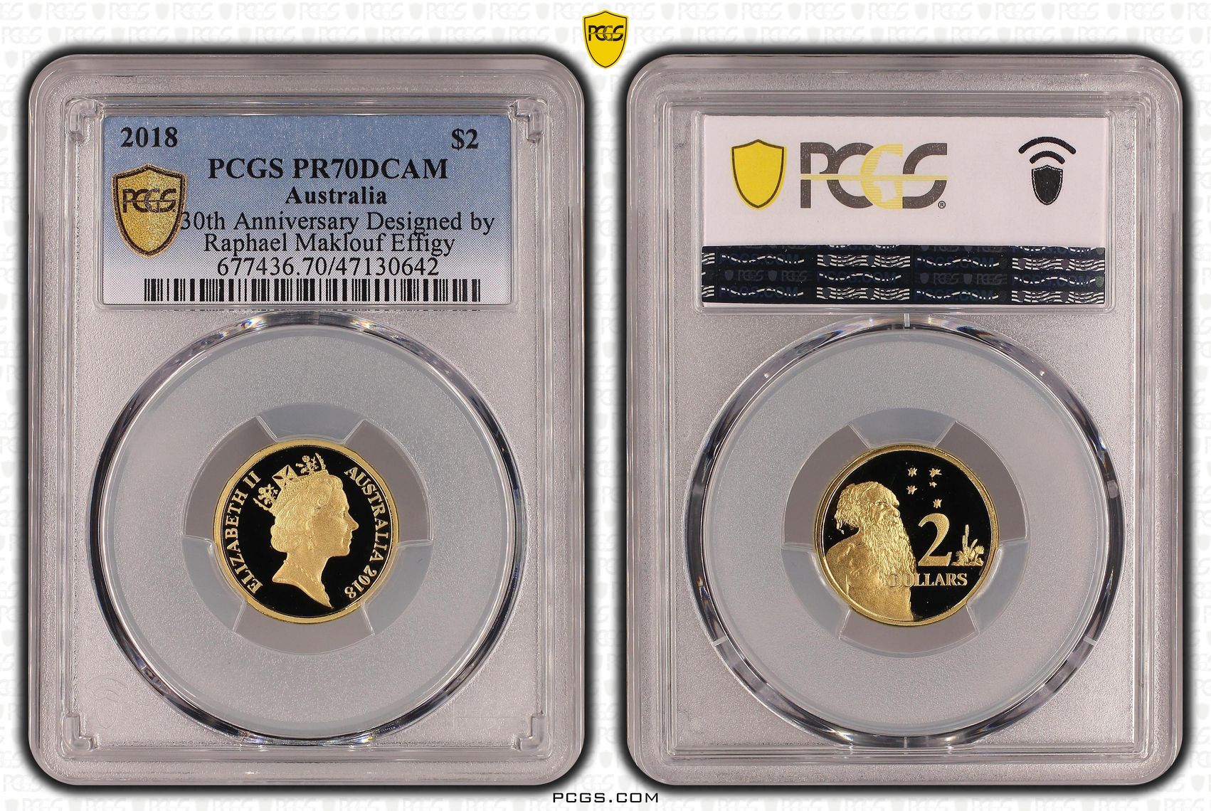 Elizabeth II, 30th Anniversary Designed by Raphael Maklouf, Pop 5/0, Two Dollar, 2018, PCGS PR70DCAM