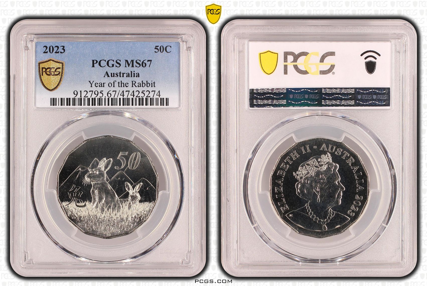 Year of the Rabbit, Fifty Cent, 2023, PCGS MS 67