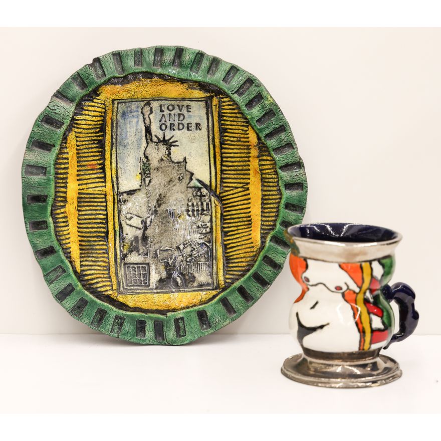 2pc Erik Gronborg Liberty Tray and Mug Ceramic