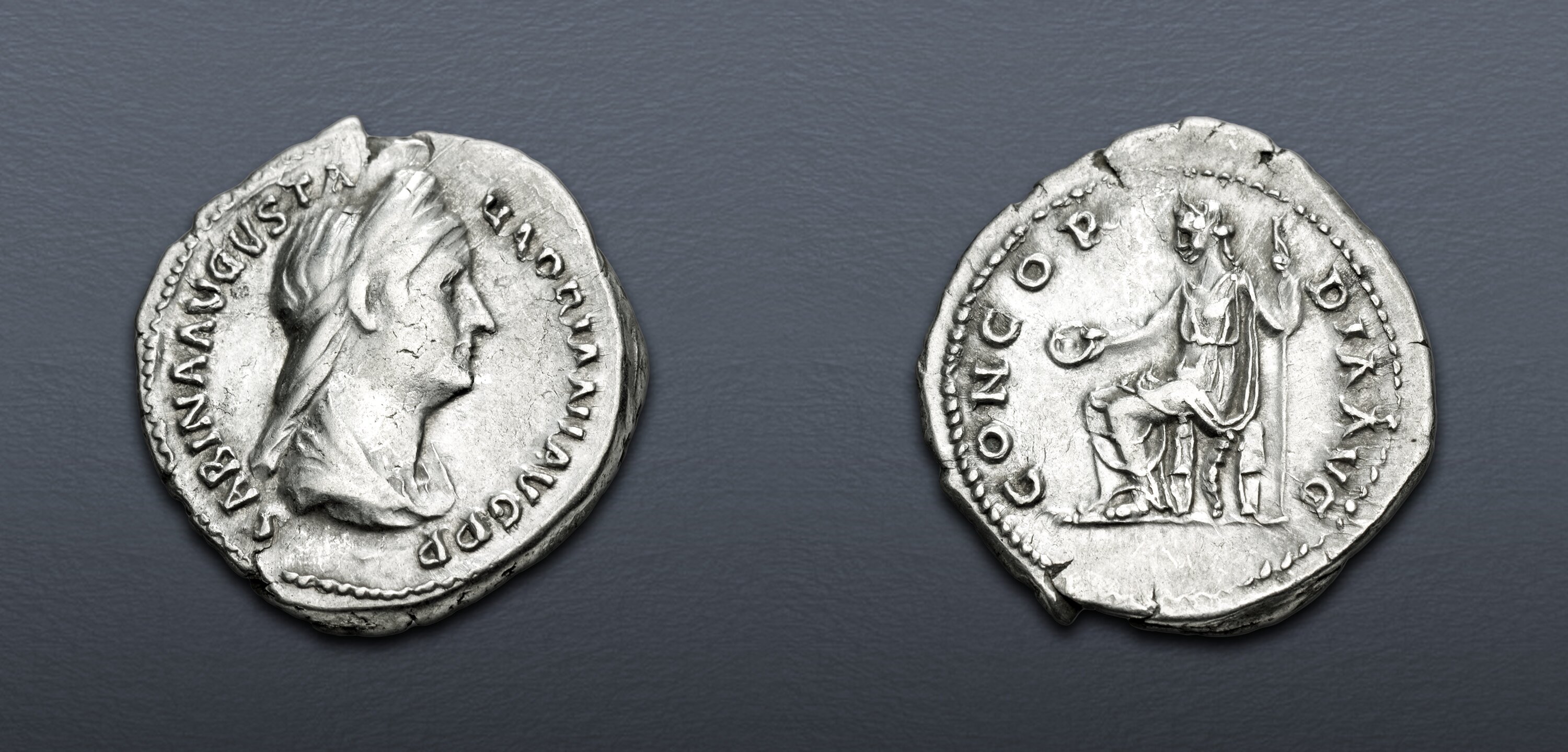 Sabina. Augusta, AD 128-136/7. AR Denarius (18mm, 3.02 g, 5h). Rome ...