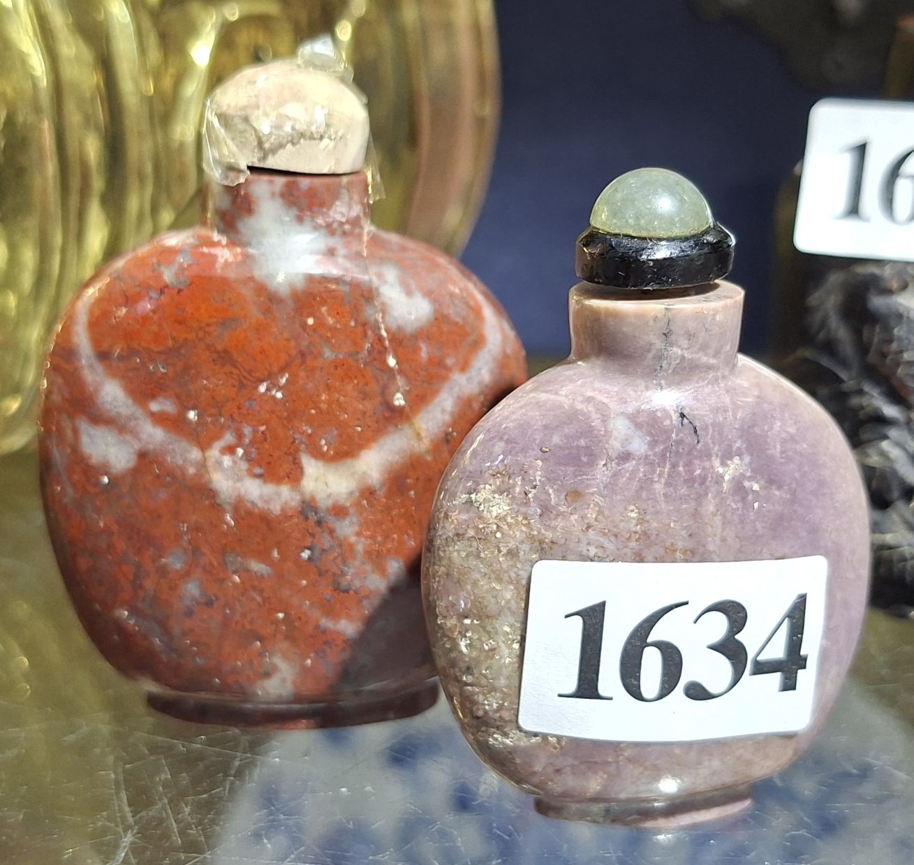Two Agate Stone Snuff Bottles