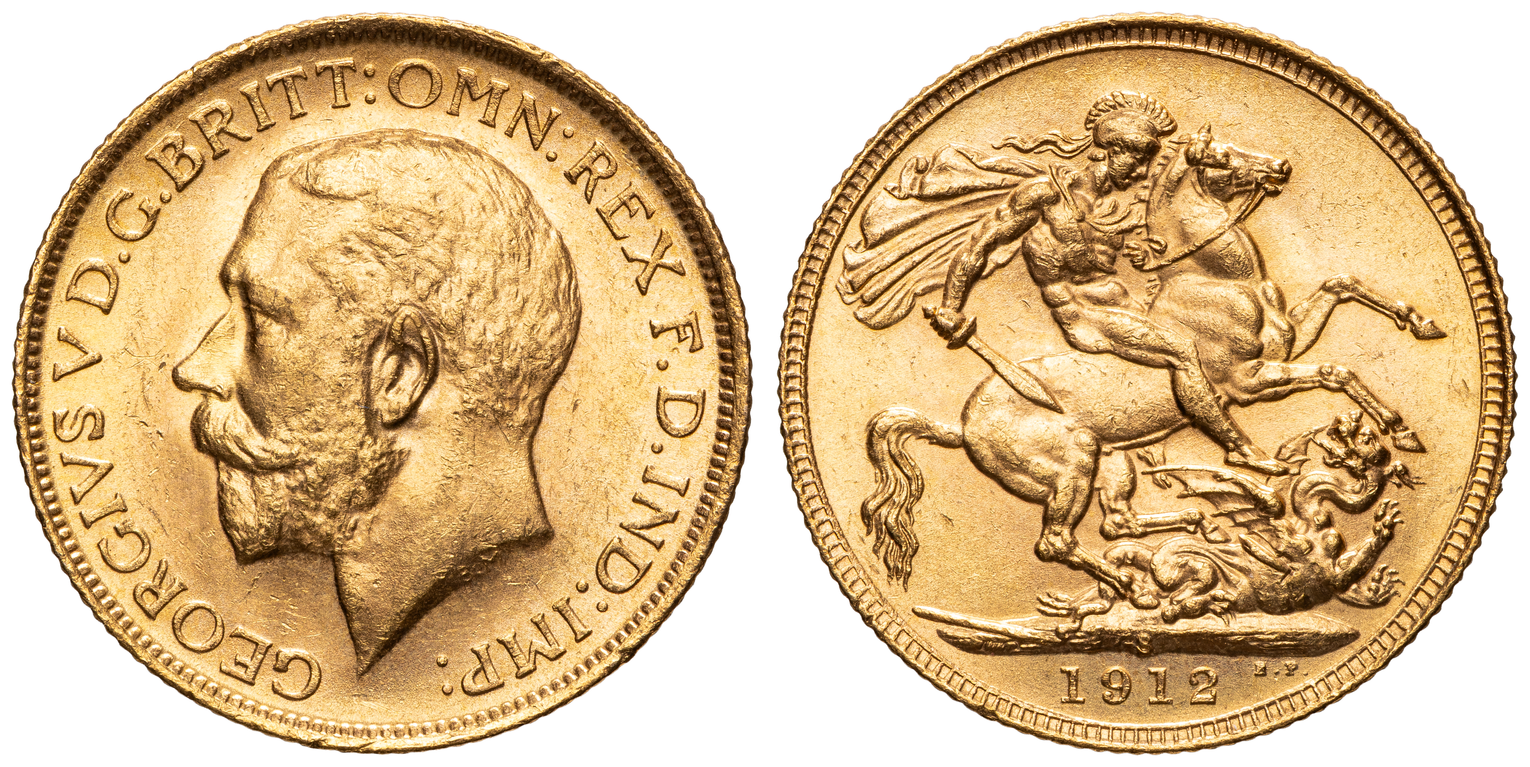 73 · George V, St George Reverse, Sovereign, 1912-S,  UNC