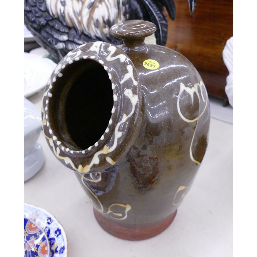 Southern Slip Decorated Salt Pig Jar- 12''