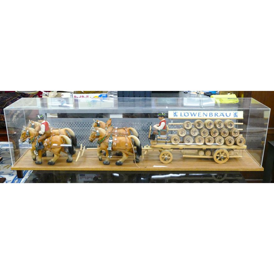 Vintage Lowenbrau Beer Steha Wagon Model in Case 15''x60''