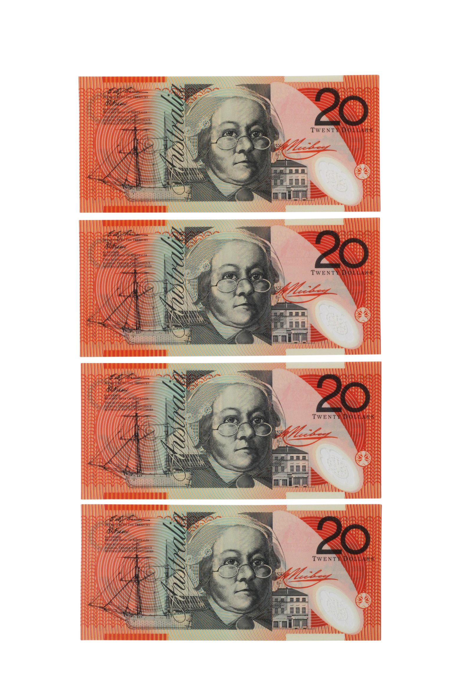 2317. · Consecutive Run, Fraser/Evans, Twenty Dollars, 1996, UNC