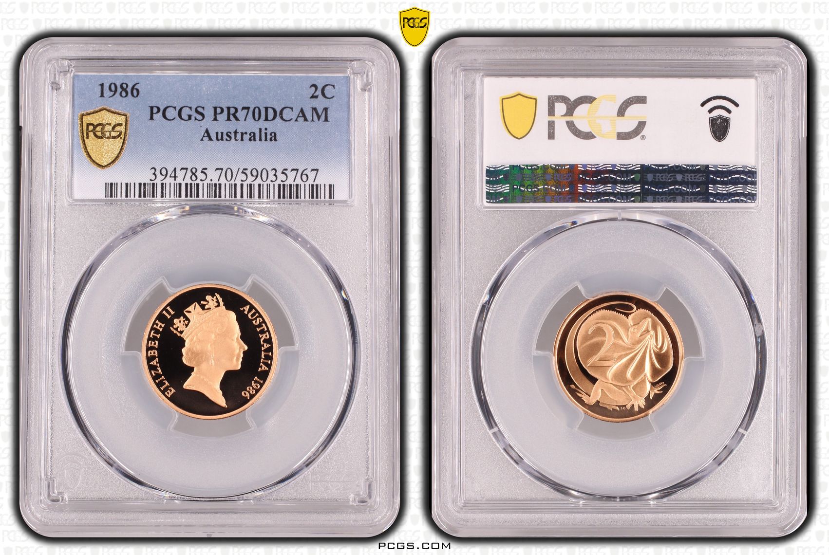 Two Cent, 1986, Pcgs Pr70dcam