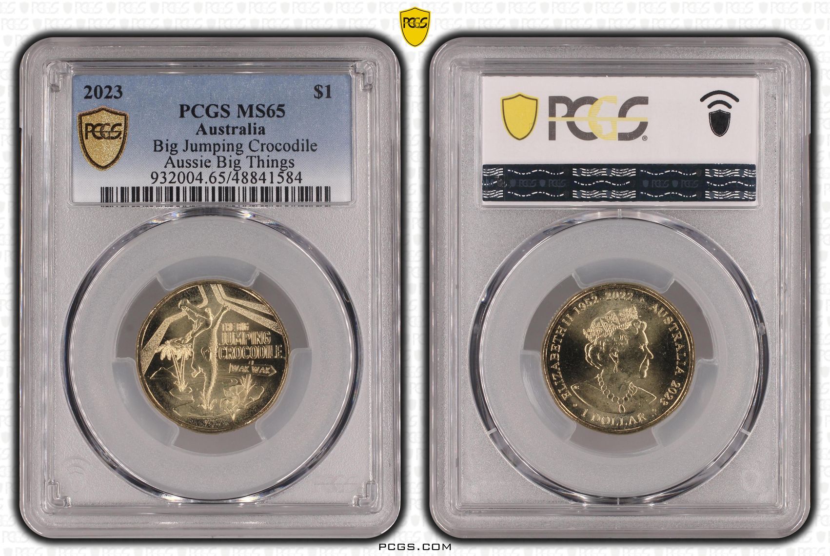 Elizabeth II, Big Jumping Crocodile Aussie Big Things , One Dollar, 2023, PCGS MS65