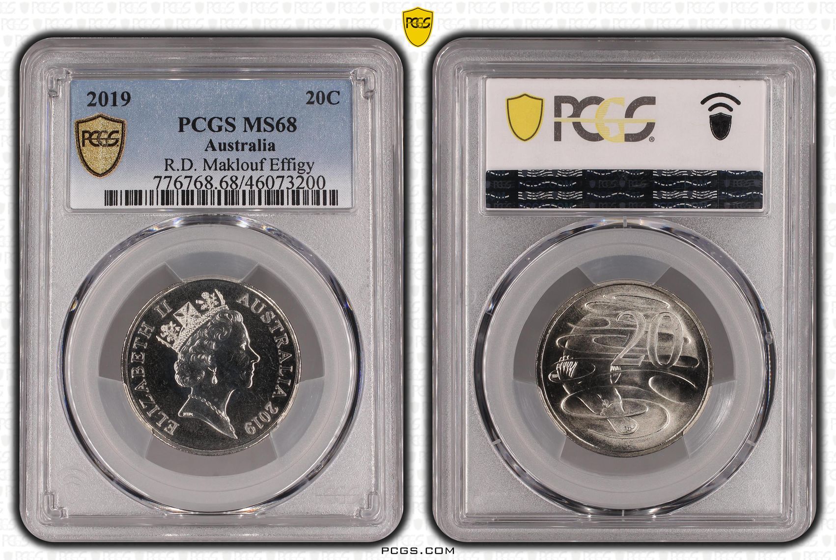 2019 Australia Twenty Cent, 20c R.D. Maklouf Effigy PCGS - MS68 -200
