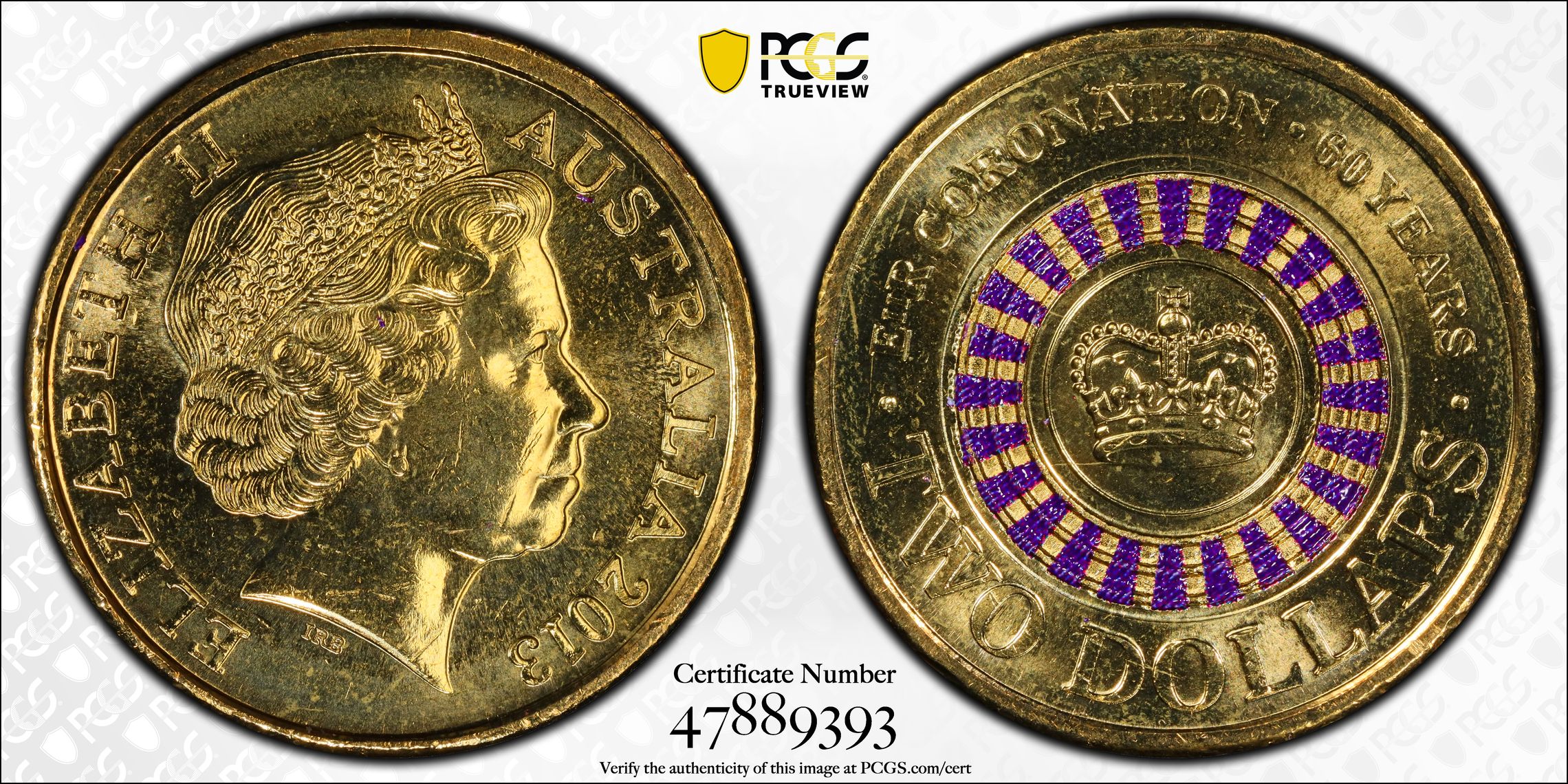 Coronation Colorized, Two Dollar, 2013, PCGS MS64