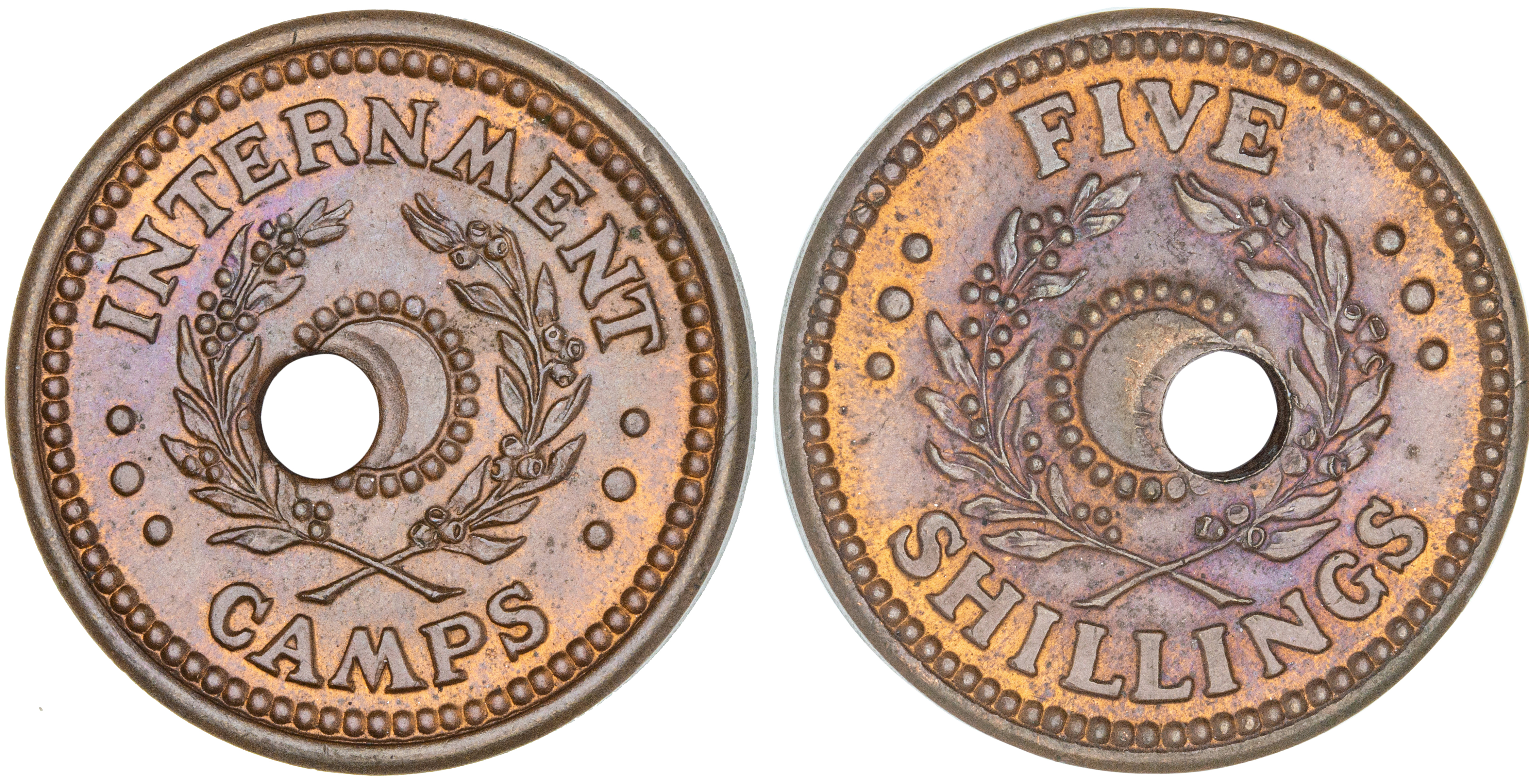 Hay Internment Camp, NSW, Five Shillings, 1943, CHU