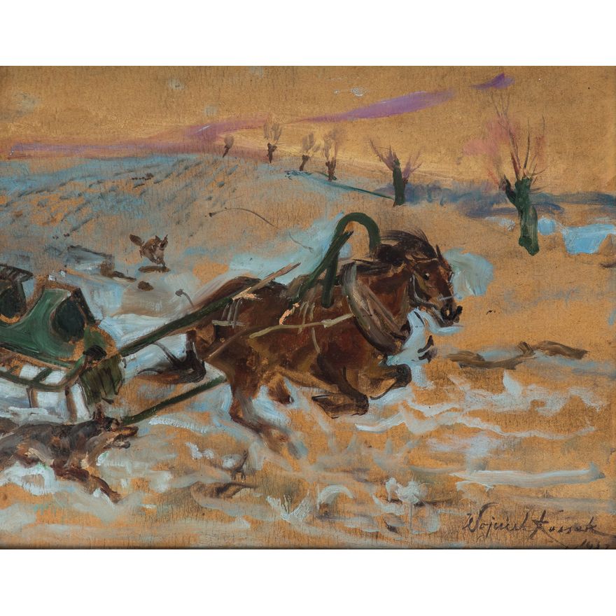 Wojciech Kossak | Napad wilków, 1937 r.