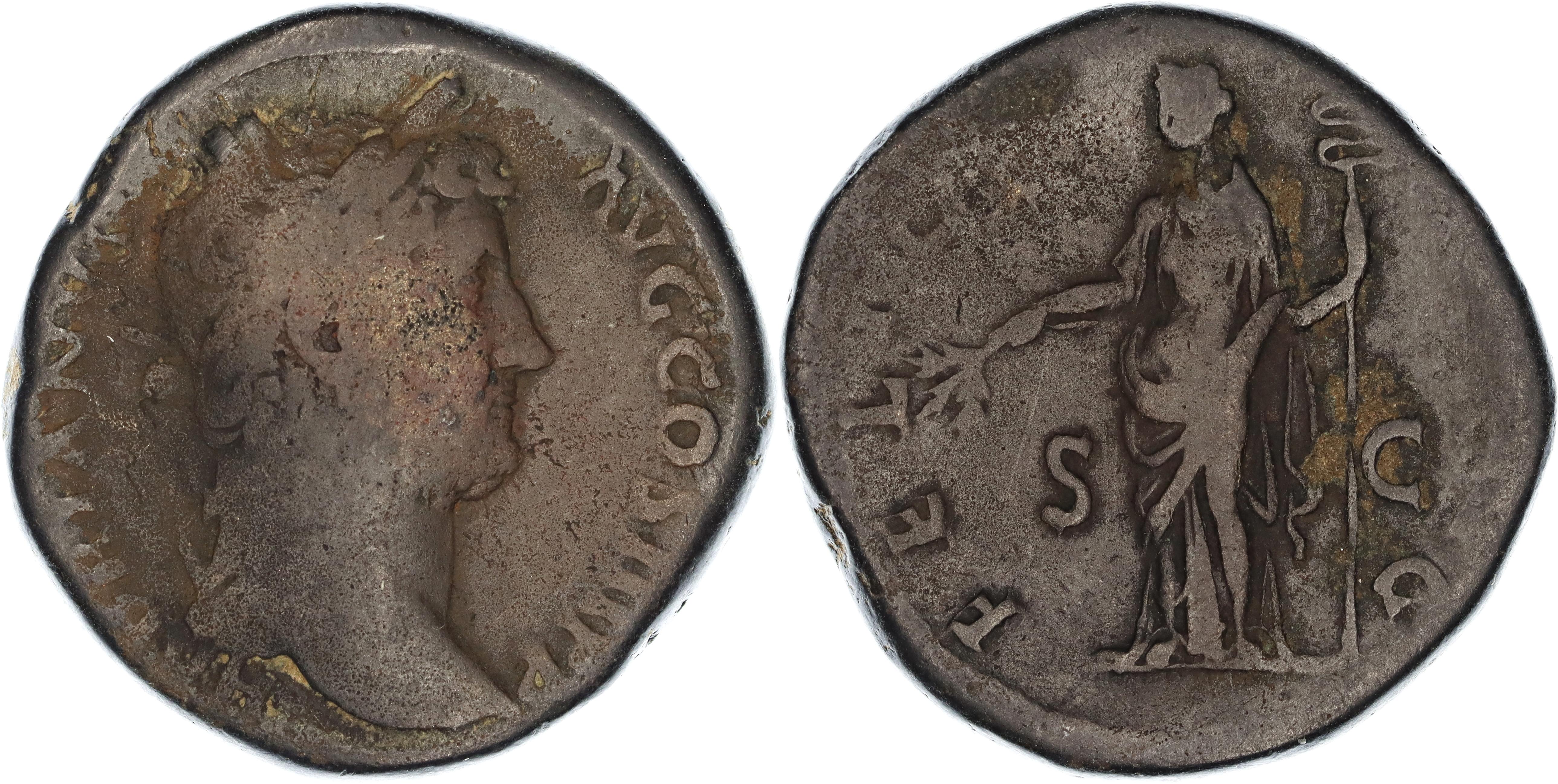 Roman Empire, Hadrian, Æ Sestertius, 133 AD, gF-nVF