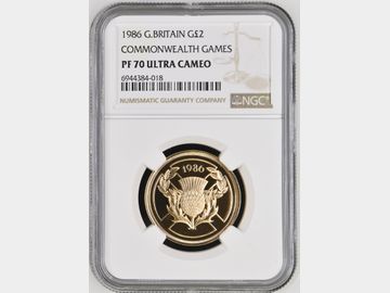 1986 ELIZABETH II PROOF GOLD 2 POUND PF70 UCAM TOP POP!