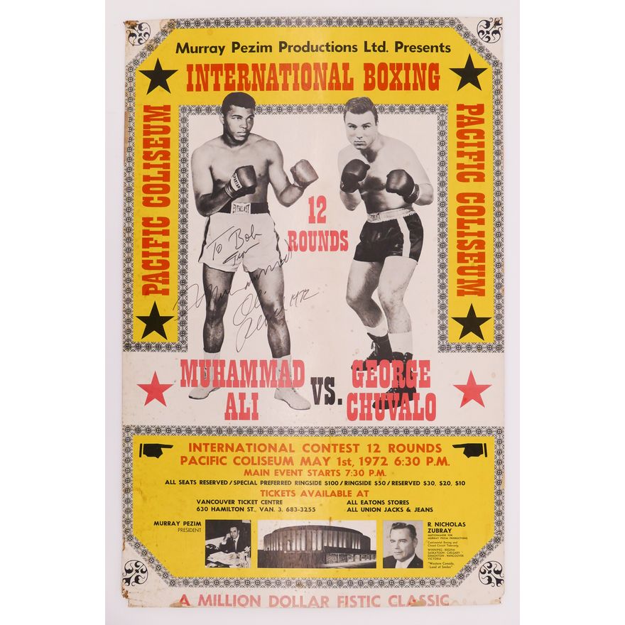 SIGNED Muhammad Ali vs Chuvalo Boxing Broadside 72