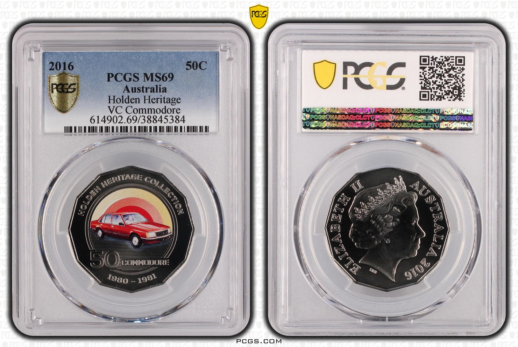 2016 Australia Fifty Cent, 50c Holden Heritage - VC Commodore PCGS - MS69 -384