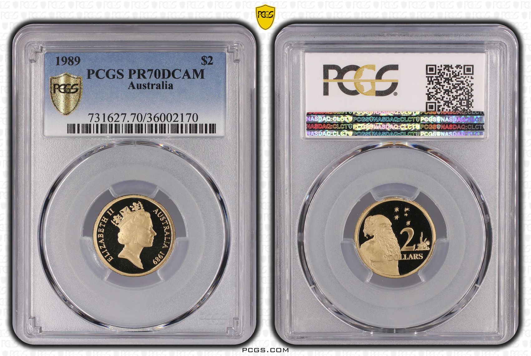 1989 Australia Two Dollar, $2 PCGS - PR70DCAM POP 27/0 -170