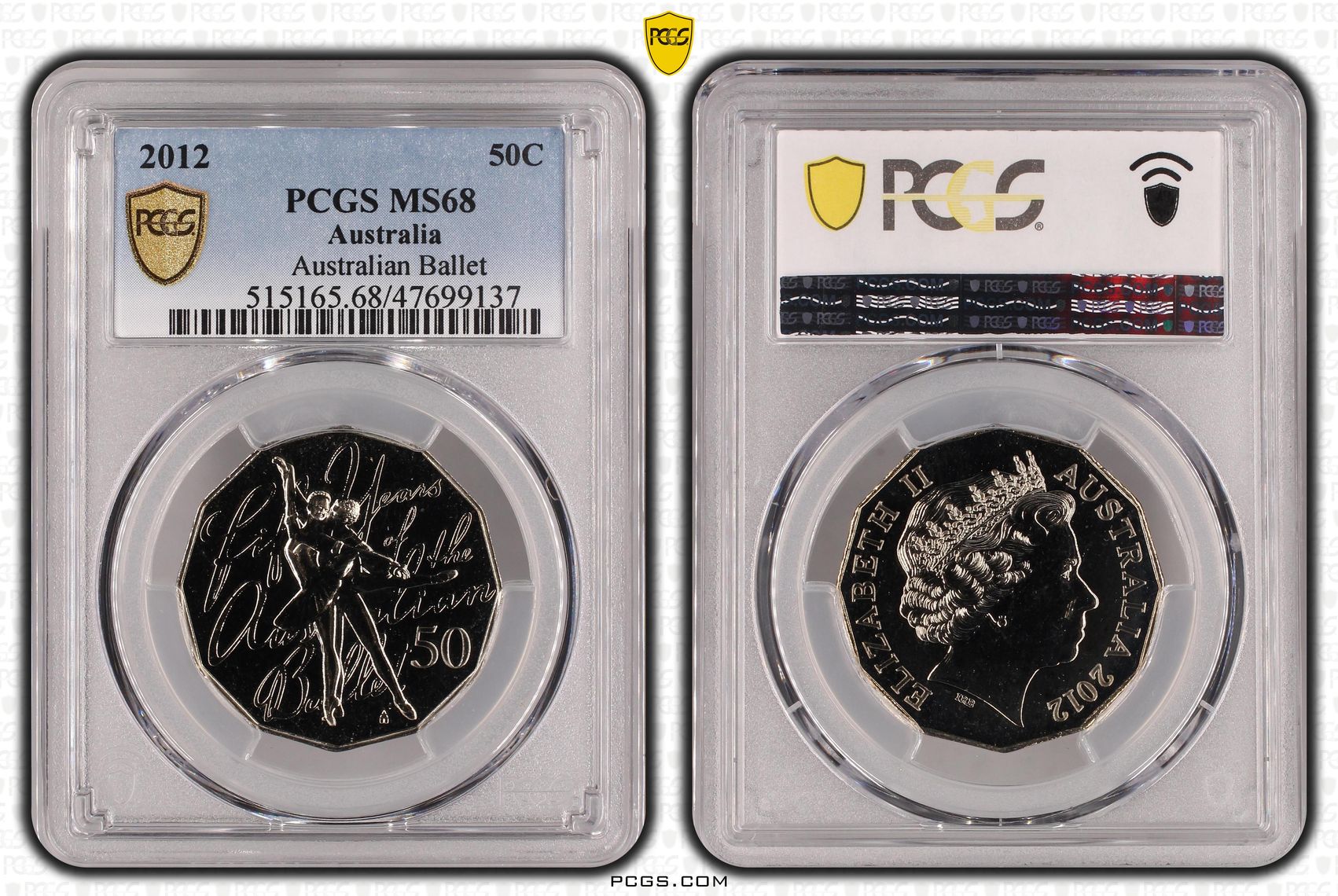 Australian Ballet, Fifty Cent, 2012, PCGS MS 68