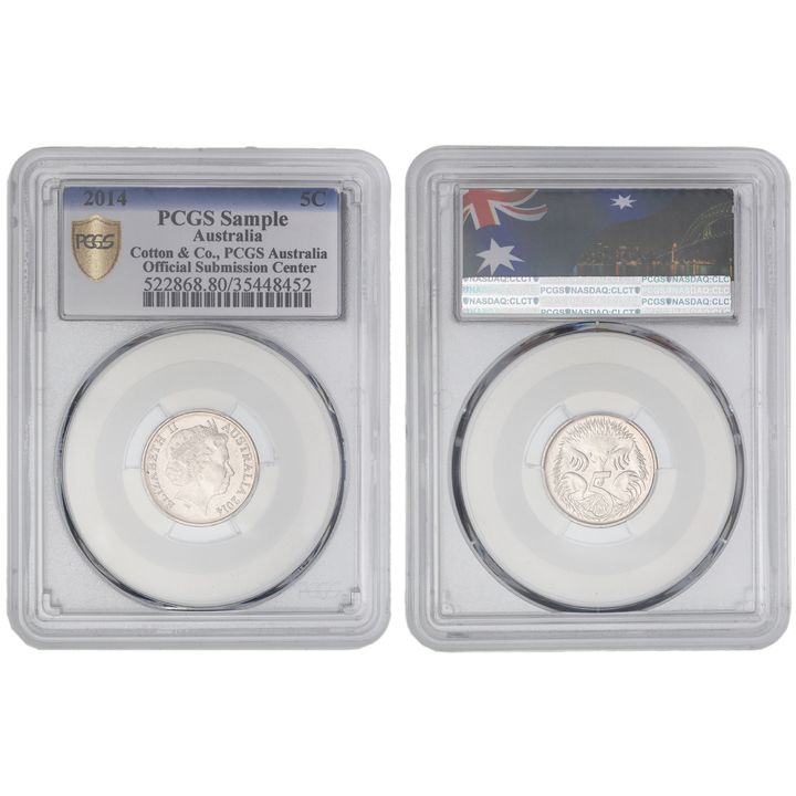 Elizabeth II, Five Cent, 2014, PCGS Genuine  (80 - Genuine)